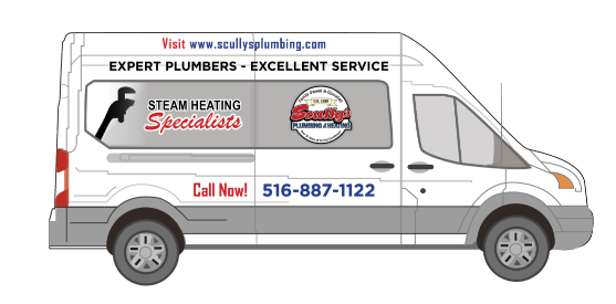 steam heating specialists -Scully plumbing van